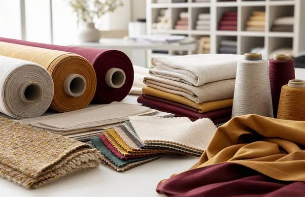 Representative textile rolls, fabric and garment product visual