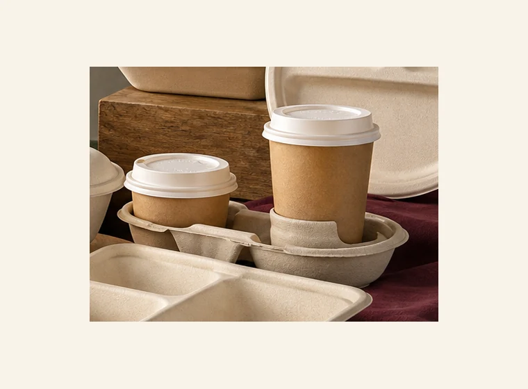 Paper cups with compostable lids