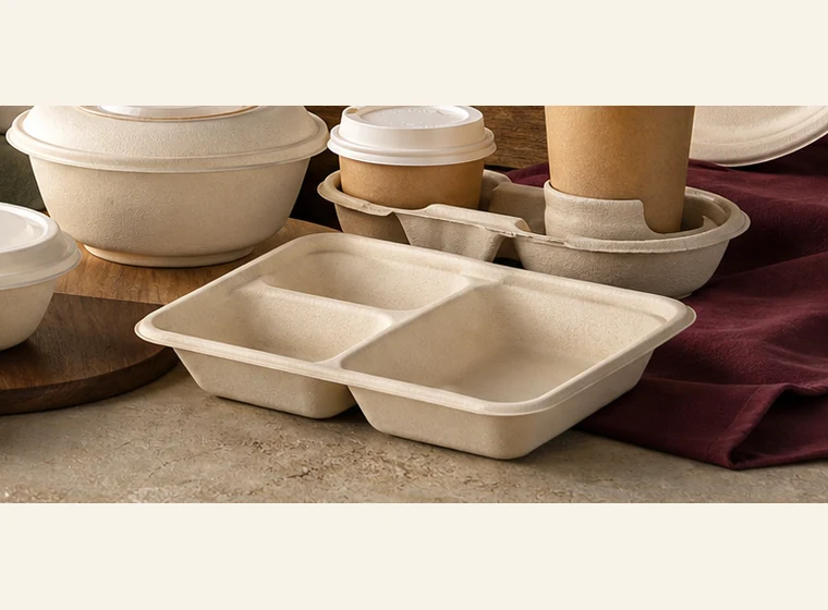 Bagasse trays and compartment meal trays
